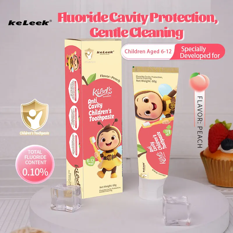 KELEEK Kids Anti-Cavity Toothpaste 60g Peach Flavor Gentle Cleansing Prevent Tooth Decay Safe Non-irritating Kids Oral Care
KELEEK Kids Anti-Cavity Toothpaste 60g Peach Flavor Gentle Cleansing Prevent Tooth Decay Safe Non-irritating Kids Oral Care
