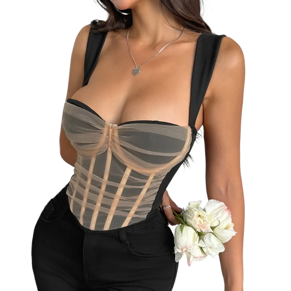 Sexy Camis Women Clothes Tank Tops Ruched Lace Mesh Tops Vintage Vests Slim Fit Backless Off Shoudler Hot Girls Streetwear
Sexy Camis Women Clothes Tank Tops Ruched Lace Mesh Tops Vintage Vests Slim Fit Backless Off Shoudler Hot Girls Streetwear