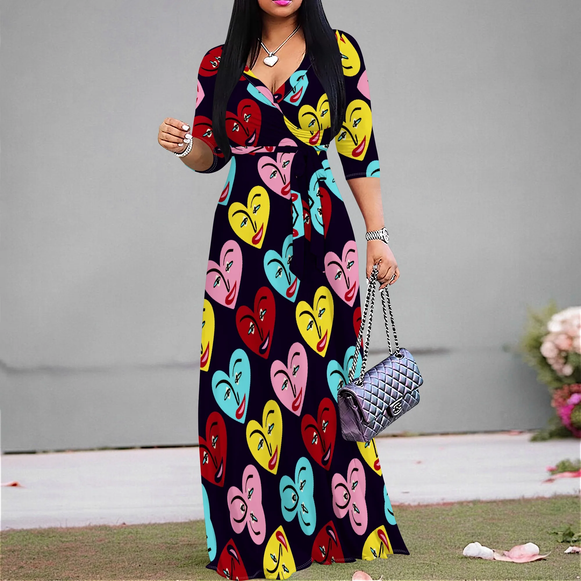 Pop Art Heart Maxi Dress S‑3XL V‑Neck Wrap Style with Tie Waist & 3/4 Sleeves for Pride Parade, Valentine’s or Art Fest
Pop Art Heart Maxi Dress S‑3XL V‑Neck Wrap Style with Tie Waist & 3/4 Sleeves for Pride Parade, Valentine’s or Art Fest