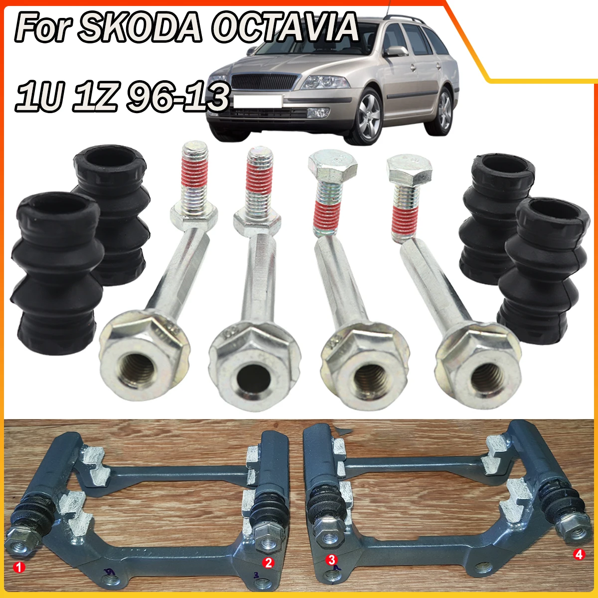 Brake Caliper Cylinder Slider Guide Pin For Disc Housing Bolts Rubber Bushing Boot Seal Kit For SKODA OCTAVIA 1U 1Z 1996-2013
Brake Caliper Cylinder Slider Guide Pin For Disc Housing Bolts Rubber Bushing Boot Seal Kit For SKODA OCTAVIA 1U 1Z 1996-2013