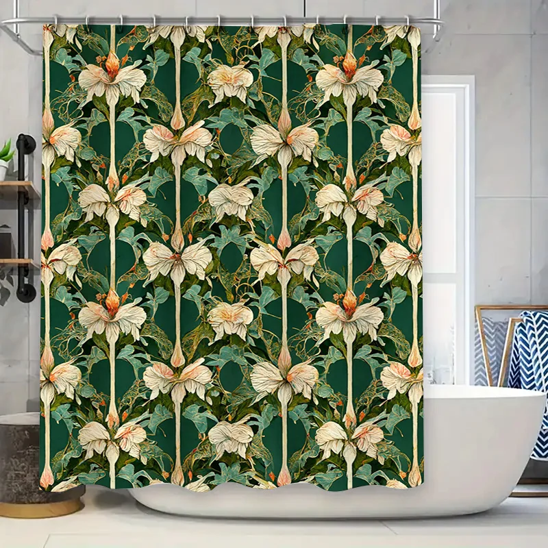 Винтажная занавеска для душа с цветочным принтом, декор для ванной комнаты, дизайн с зелеными растениями, настраиваемая водонепроницаемая ткань, водоотталкивающий коврик для ванной, душ S
Винтажная занавеска для душа с цветочным принтом, декор для ванной комнаты, дизайн с зелеными растениями, настраиваемая водонепроницаемая ткань, водоотталкивающий коврик для ванной, душ S