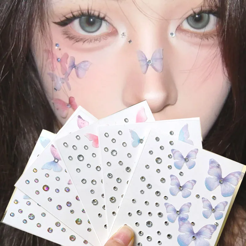 Colorful Butterfly Rhinestone Face Stickers Waterproof Temporary Tattoo Stickers Eyeshadow Festival Makeup Body Art Decoration
Colorful Butterfly Rhinestone Face Stickers Waterproof Temporary Tattoo Stickers Eyeshadow Festival Makeup Body Art Decoration