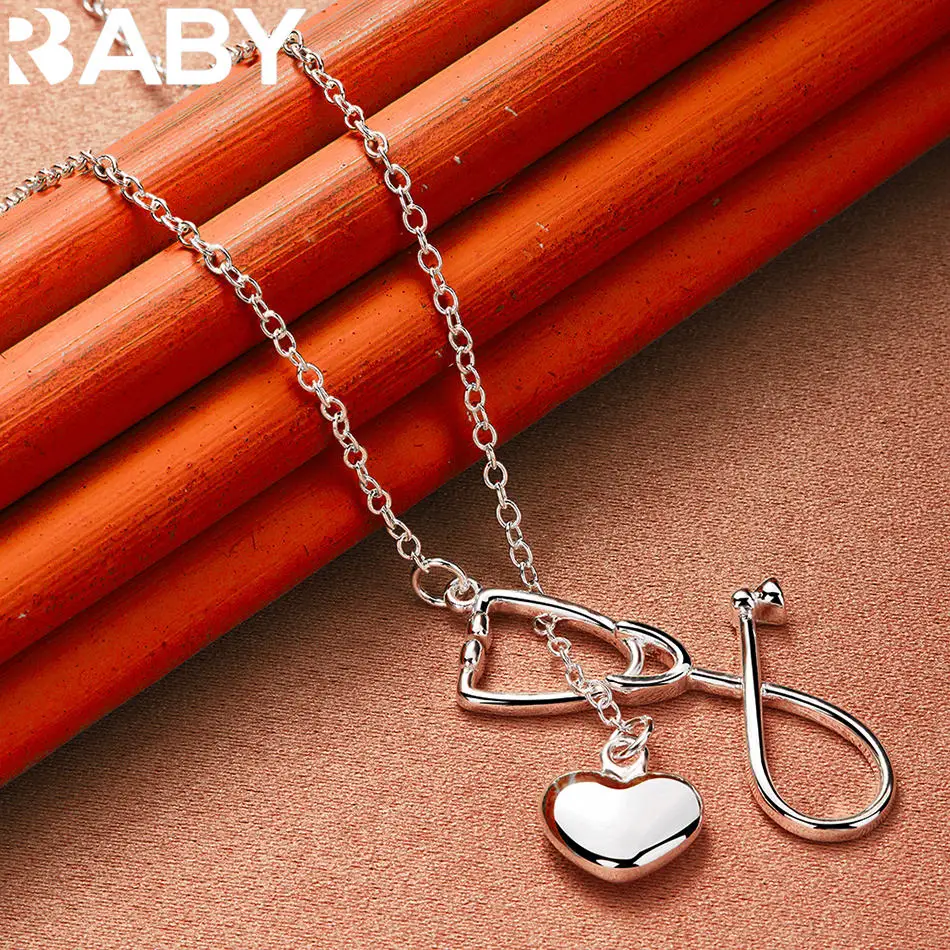 URBABY стерлингового серебра 925 пробы сердце стетоскоп цепочка ожерелье для женщин модные украшения изысканная вечеринка помолвка свадебный подарок
URBABY стерлингового серебра 925 пробы сердце стетоскоп цепочка ожерелье для женщин модные украшения изысканная вечеринка помолвка свадебный подарок