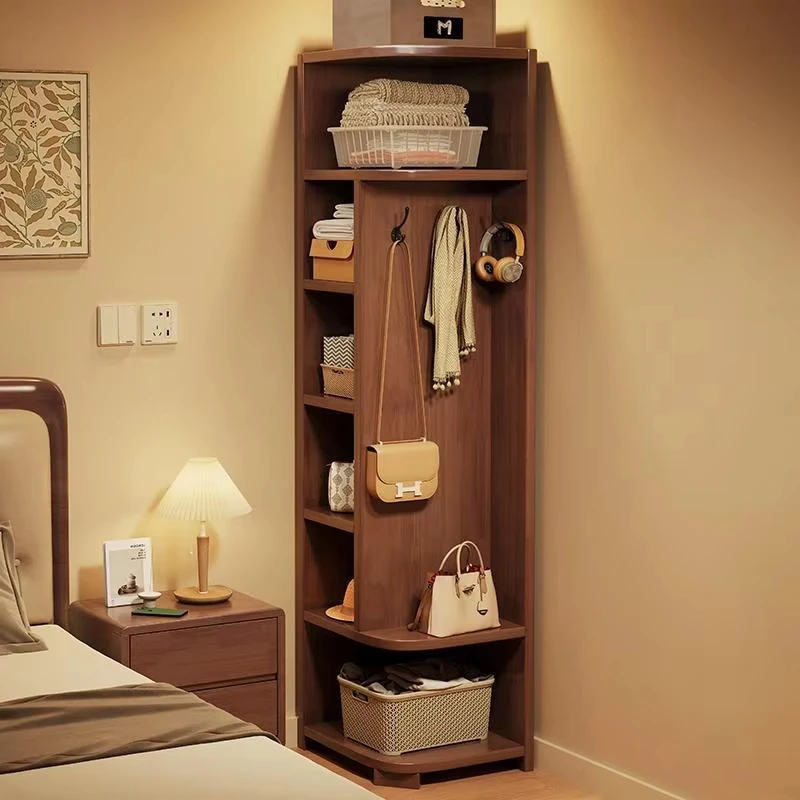 Solid wood corner cabinet, floor-to-ceiling coat rack integrated
Solid wood corner cabinet, floor-to-ceiling coat rack integrated