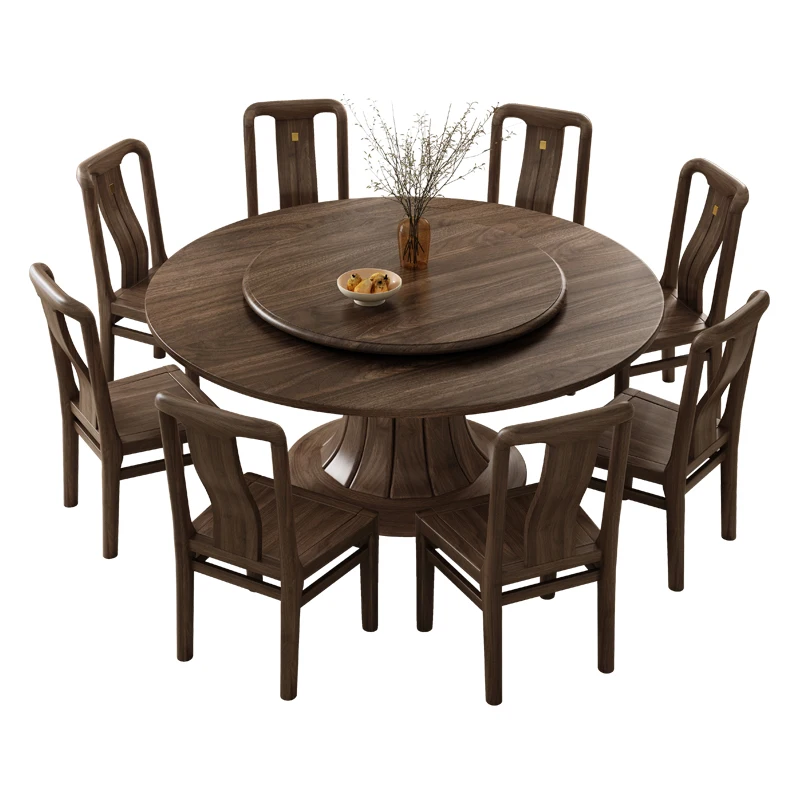 Североамериканский круглый стол из массива черного ореха и стула, сочетание дома и поворотного стола для отеля, большой
Североамериканский круглый стол из массива черного ореха и стула, сочетание дома и поворотного стола для отеля, большой