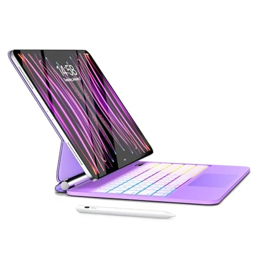 Чехол Magic для iPad Air 13 дюймов M4 2026/M3 2025/M2 2024 и iPad Pro 12.9 (6-го/5-го/4-го/3-го поколения) с клавиатурой и радужной подсветкой
Чехол Magic для iPad Air 13 дюймов M4 2026/M3 2025/M2 2024 и iPad Pro 12.9 (6-го/5-го/4-го/3-го поколения) с клавиатурой и радужной подсветкой