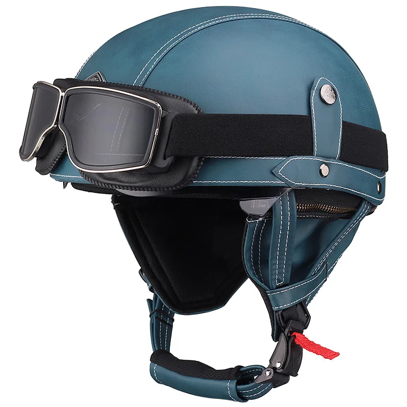 Blue Half Helmet Anti-fall Summer Motorcycle Helmet Breathable Lining Can Unpick And Wash Retro Half Helmet Protection S-XL
Blue Half Helmet Anti-fall Summer Motorcycle Helmet Breathable Lining Can Unpick And Wash Retro Half Helmet Protection S-XL