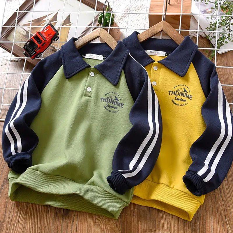 Boy's Hoody Spring and Autumn 2022 Medium and Large Children's Lapel Color Matching Children's Long-Sleeved T-shirt Polo Shirt
Boy's Hoody Spring and Autumn 2022 Medium and Large Children's Lapel Color Matching Children's Long-Sleeved T-shirt Polo Shirt