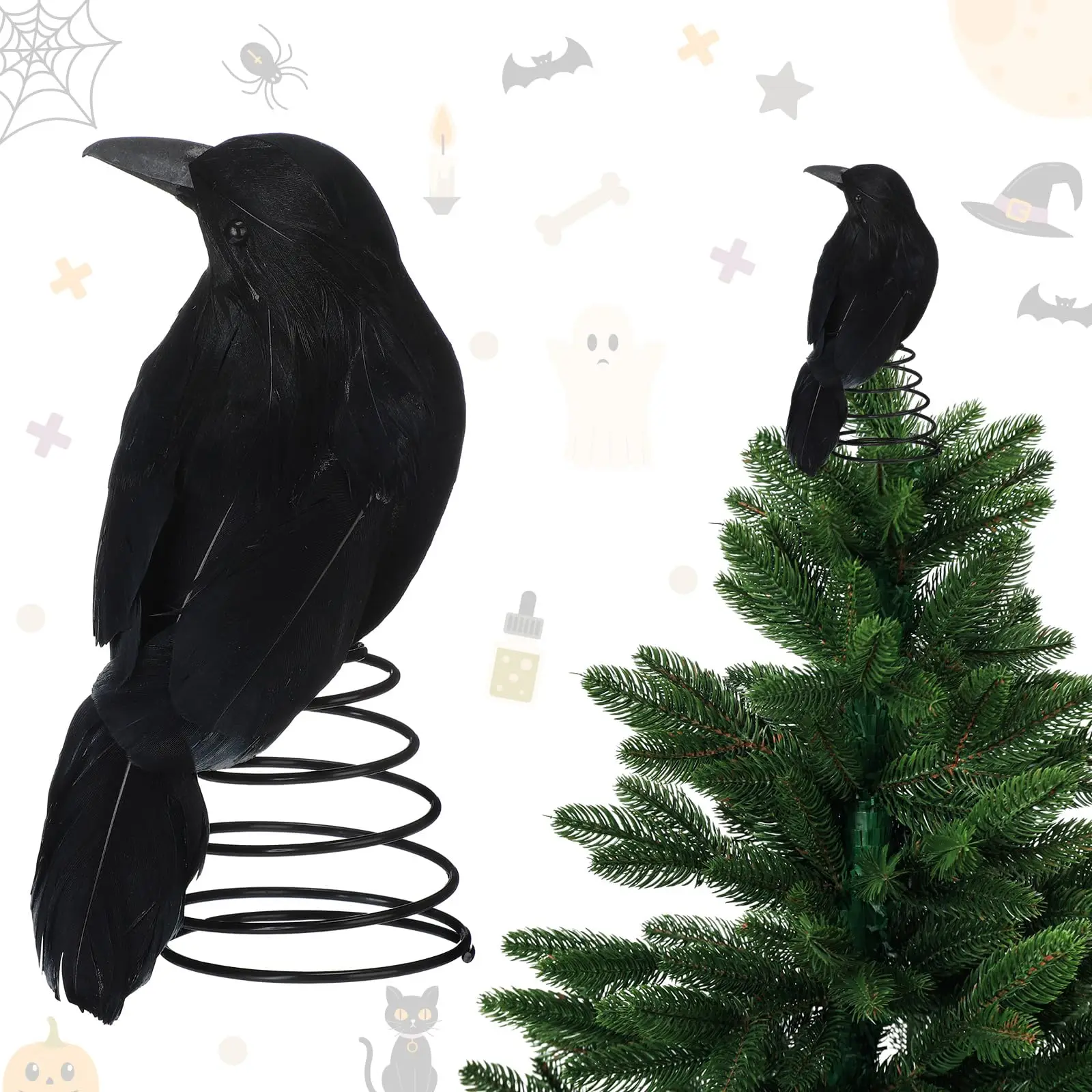 Halloween Crow Mini Tree Topper Spooky Halloween Tree Ornaments Miniature Christmas Treetops Ornaments for Party Supplies
Halloween Crow Mini Tree Topper Spooky Halloween Tree Ornaments Miniature Christmas Treetops Ornaments for Party Supplies