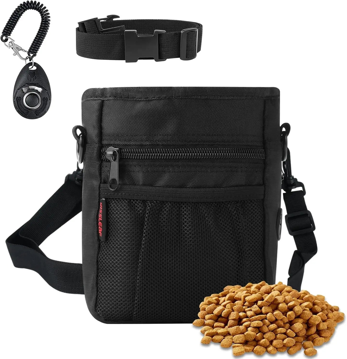 Magnetic Closure Dog Treat Pouch with Poop Bag Dispenser and Clicker for Hands-Free Pet Training
Magnetic Closure Dog Treat Pouch with Poop Bag Dispenser and Clicker for Hands-Free Pet Training