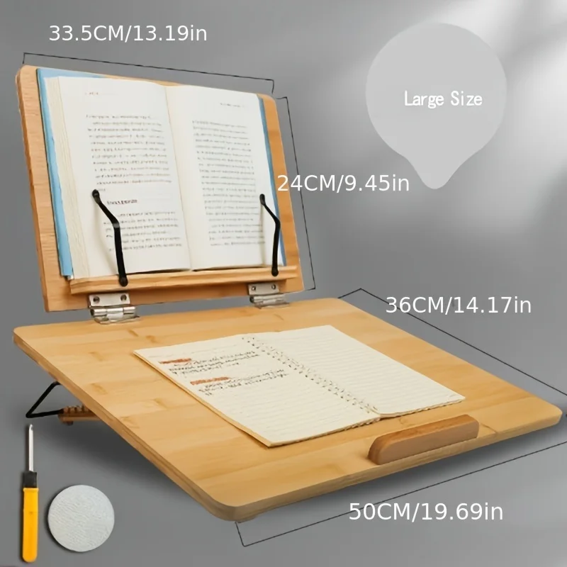 Foldable and Detachable Bamboo Bookshelf, Adjustable Reading Stand, Double-layered with Book Support Pad
Foldable and Detachable Bamboo Bookshelf, Adjustable Reading Stand, Double-layered with Book Support Pad