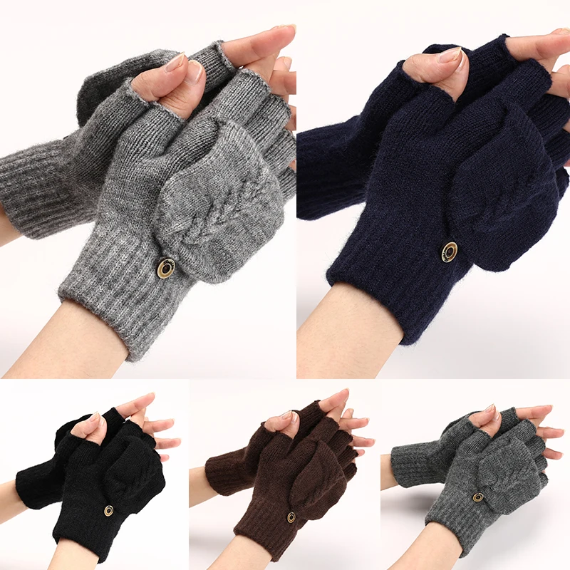 Unisex Knitted Fingerless Flip Gloves Half Finger Gloves Solid Color Exposed Finger Mittens Winter Outdoor Cycling Ski Mittens
Unisex Knitted Fingerless Flip Gloves Half Finger Gloves Solid Color Exposed Finger Mittens Winter Outdoor Cycling Ski Mittens