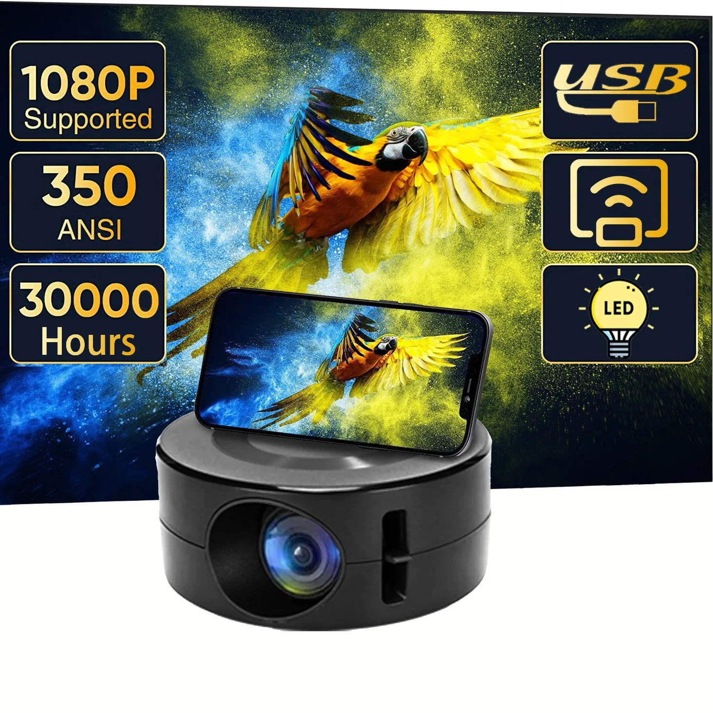 Popular YT200 Micro Projector Portable Children's Student Mobile Phone Projector Entertainment Projector 
Popular YT200 Micro Projector Portable Children's Student Mobile Phone Projector Entertainment Projector
