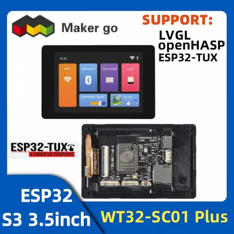 Placa de desarrollo WT32-SC01 PLUS ESP32 con pantalla LCD multitáctil, 3,5 pulgadas, 320X480, Bluetooth, Wifi incorporado