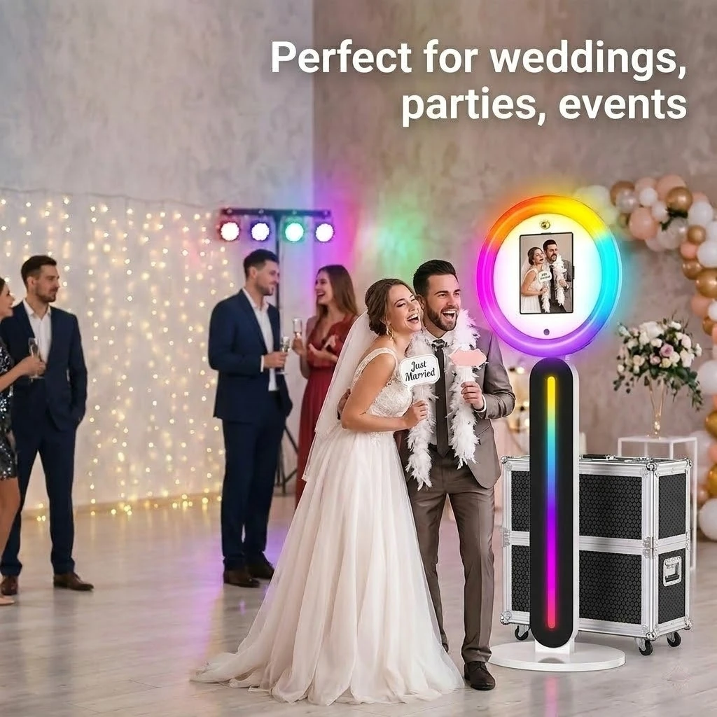 Portable ipad Photo Booth For Party Event Selfie Stand Photobooth Machine RGB Ring Lights photography Full Kit App RemoteControl
