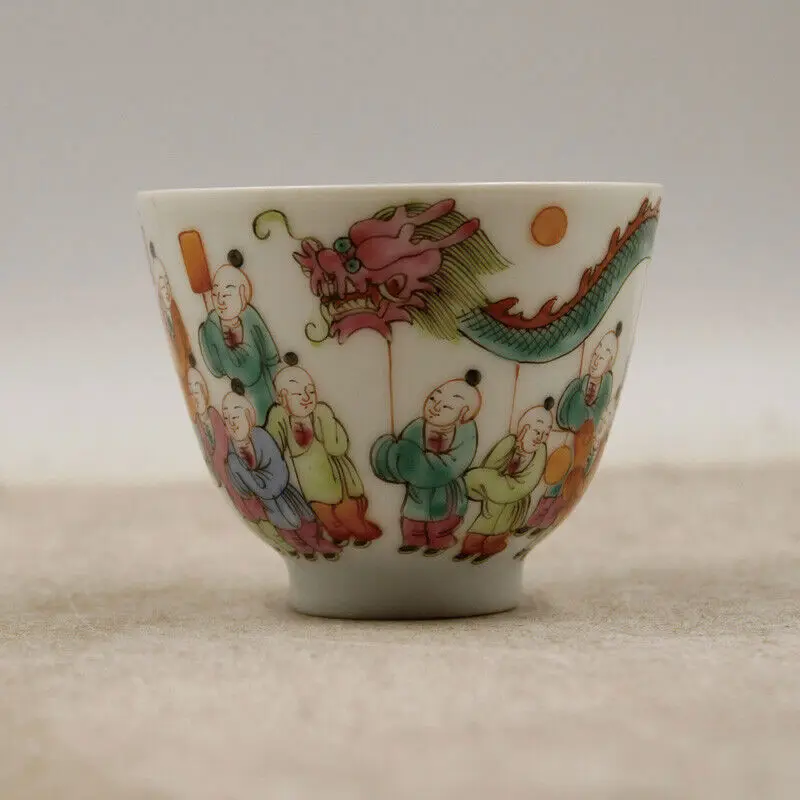 Chinese Famille Rose Porcelain Hand Painted Kids Dragon Design Cup Bowl 3.0 inch
Chinese Famille Rose Porcelain Hand Painted Kids Dragon Design Cup Bowl 3.0 inch
