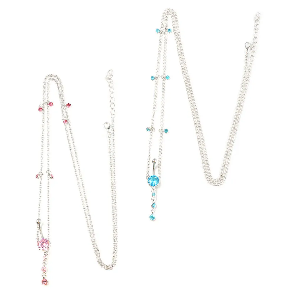 2Pcs Crystal Belly Button Chain Rhinestone Waist Body Chain Piercing Jewelry Beach Accessories Blue Pink Piercing Jewelry 
2Pcs Crystal Belly Button Chain Rhinestone Waist Body Chain Piercing Jewelry Beach Accessories Blue Pink Piercing Jewelry