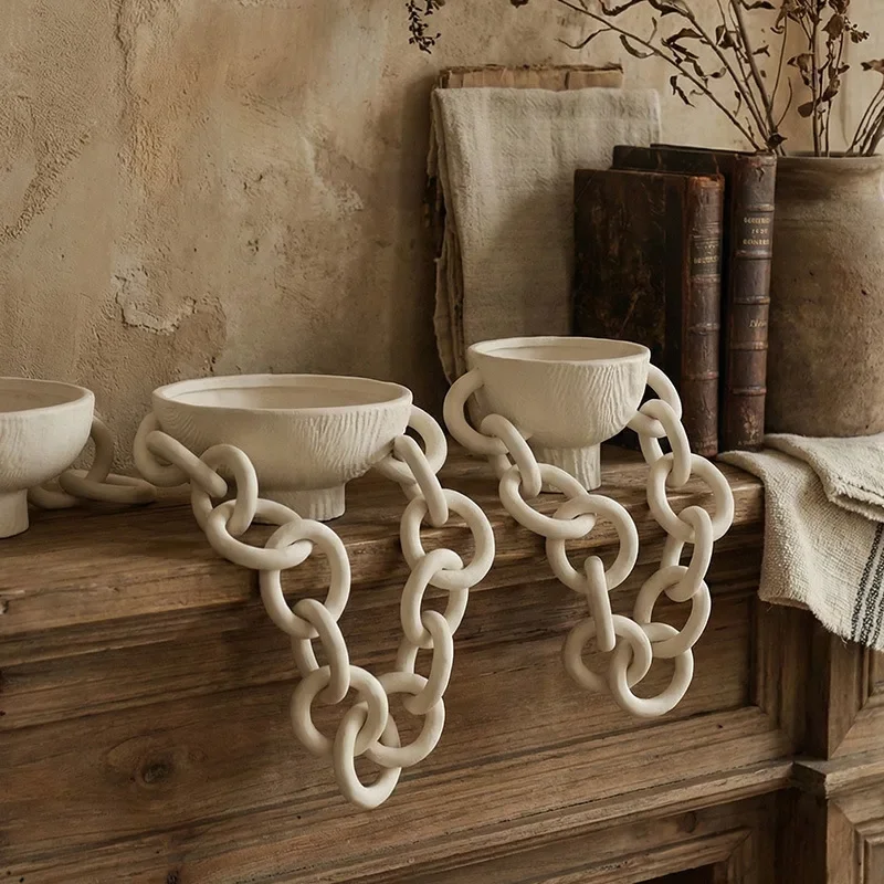 White Ceramic Chain Link Bowl Set Table Centerpiece Handmade Decorative Bowls for Living Room Coffee Table Shelf Decor
White Ceramic Chain Link Bowl Set Table Centerpiece Handmade Decorative Bowls for Living Room Coffee Table Shelf Decor