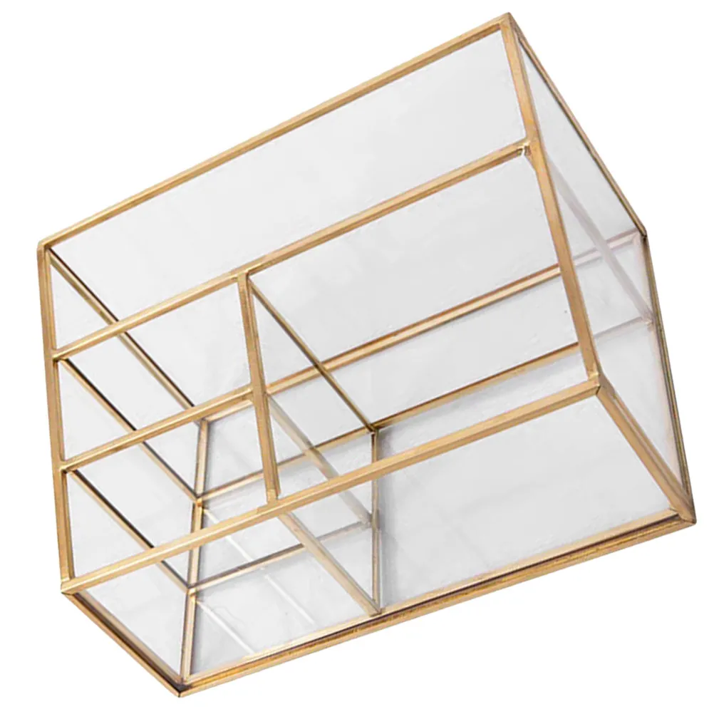Glass Makeup Organizer Large Capacity Metal Frame Display Case Clear Lipstick Brush Holder Vanity Storage Box
Glass Makeup Organizer Large Capacity Metal Frame Display Case Clear Lipstick Brush Holder Vanity Storage Box