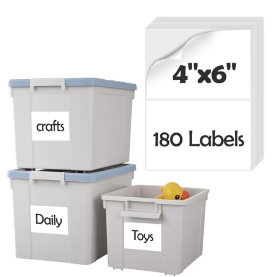 180Pcs 4"x6" Labels for Storage Bins, Removable No Residue Large Storage Bin Labels, Waterproof and Oil-Resistant and Tear-Resi
180Pcs 4"x6" Labels for Storage Bins, Removable No Residue Large Storage Bin Labels, Waterproof and Oil-Resistant and Tear-Resi