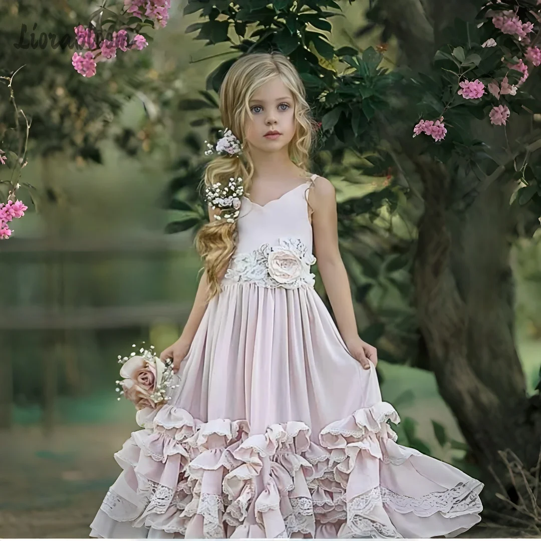 Girls' Halter-Neck Deep V-Neck Dress Custom Flower Girl Gown Lace-Trimmed Full-Skirted Dre Wedding Party Attire свадебное платье
Girls' Halter-Neck Deep V-Neck Dress Custom Flower Girl Gown Lace-Trimmed Full-Skirted Dre Wedding Party Attire свадебное платье