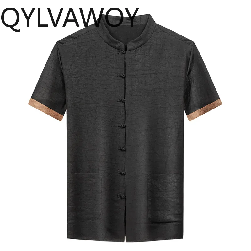 QYLVAWOY 100% Mulberry Silk Men's Shirts Satin Summer Shirt Short Sleeve Shirts for Man Chinese Style Clothes Stand Collar Tops
QYLVAWOY 100% Mulberry Silk Men's Shirts Satin Summer Shirt Short Sleeve Shirts for Man Chinese Style Clothes Stand Collar Tops