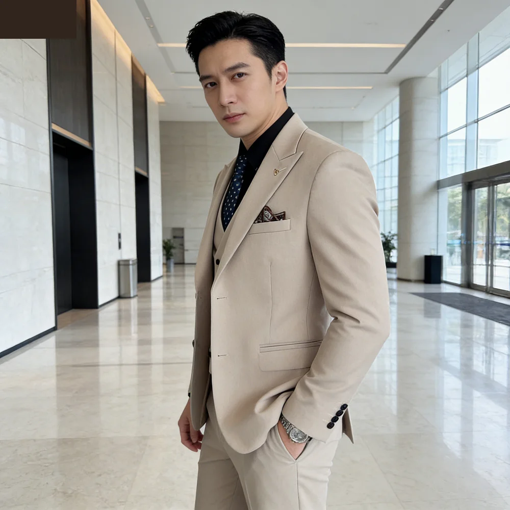 Элегантный костюм-тройка в корейском стиле с двумя пуговицами, для свадьбы, торжественных мероприятий, деловых встреч, для жениха и шафера
Элегантный костюм-тройка в корейском стиле с двумя пуговицами, для свадьбы, торжественных мероприятий, деловых встреч, для жениха и шафера