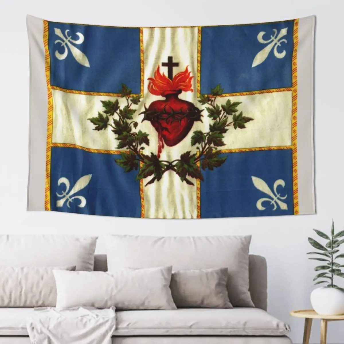 Quebec flag drapeau Québec Patriote Carillon Sacré-Cur Christian Catholic old vintage edition with fleurs de lys HD HI Tapestry
Quebec flag drapeau Québec Patriote Carillon Sacré-Cur Christian Catholic old vintage edition with fleurs de lys HD HI Tapestry