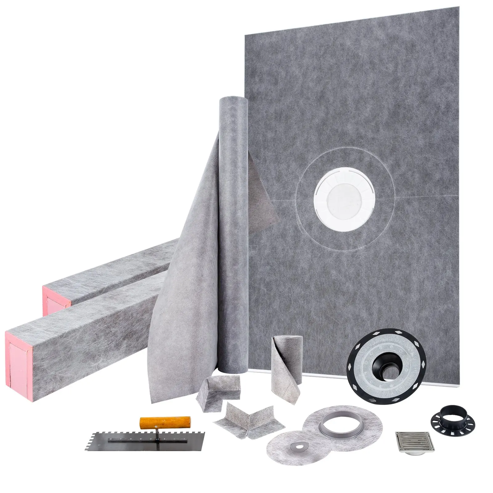 Shower Curb Kit, 48\"x72\" Watertight Shower Curb Overlay With 4\" ABS Central Bonding Flange, 4\" Stainless Steel Grate, 2
Shower Curb Kit, 48\"x72\" Watertight Shower Curb Overlay With 4\" ABS Central Bonding Flange, 4\" Stainless Steel Grate, 2