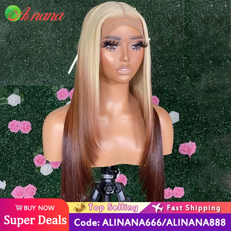 613 Ombre Brown Colored Brazilian Straight Body Wave 13X4 Lace Frontal Human Hair Wigs For Women Transparent Lace Closure Wig
613 Ombre Brown Colored Brazilian Straight Body Wave 13X4 Lace Frontal Human Hair Wigs For Women Transparent Lace Closure Wig