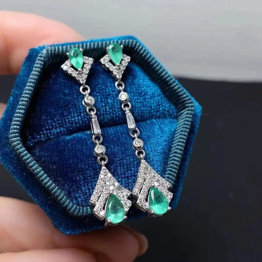 Factory Supply Wholesale Fashion African Handmade 925 Sterling Silver Natural Emerald Earrings Gold Plated for Anniversary
Factory Supply Wholesale Fashion African Handmade 925 Sterling Silver Natural Emerald Earrings Gold Plated for Anniversary