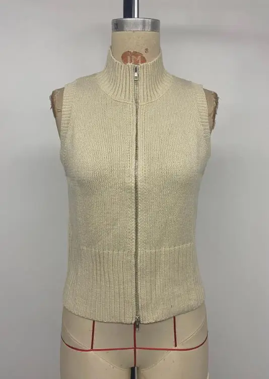 Top Women 2026 New Spring Summer Casual Solid Color Stand Collar Sleeveless Knitted Slim Fit Daily Versatile Zipper Vest Top
Top Women 2026 New Spring Summer Casual Solid Color Stand Collar Sleeveless Knitted Slim Fit Daily Versatile Zipper Vest Top