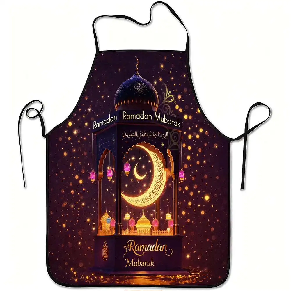1 Piece Ramadan-Themed Islamic Apron, Featuring a Dreamy Golden Hollow Crescent and Star Mosque Dome, Deep Starry Sky Design Apron, Unisex, Perfect for Crafts, Baking, Painting, Kitchen and Household Cleaning, Home Cooking, Chef, Waiter, Cafe, and Barbecu
1 Piece Ramadan-Themed Islamic Apron, Featuring a Dreamy Golden Hollow Crescent and Star Mosque Dome, Deep Starry Sky Design Apron, Unisex, Perfect for Crafts, Baking, Painting, Kitchen and Household Cleaning, Home Cooking, Chef, Waiter, Cafe, and Barbecu