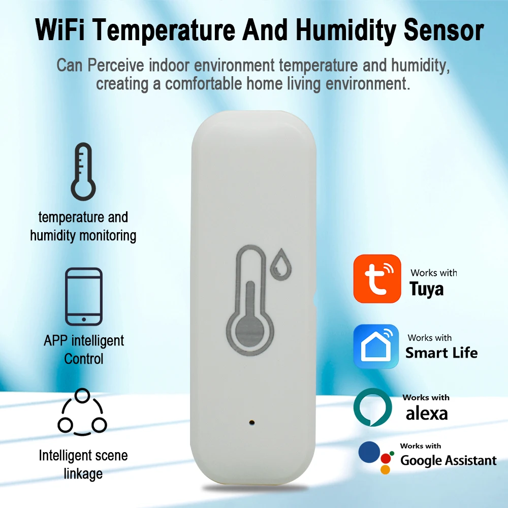 1/2/3/10/20pc Tuya Wifi Умный датчик температуры, датчик влажности Приложение Дистанционное управление монитором SmartLife Работа с Alexa Google Assistant
1/2/3/10/20pc Tuya Wifi Умный датчик температуры, датчик влажности Приложение Дистанционное управление монитором SmartLife Работа с Alexa Google Assistant