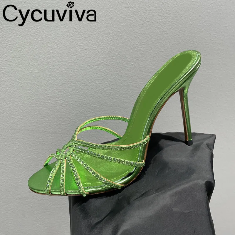 New Hollow Out Crystal Slipper Women Open Toe Leather Designer Thin High Heel Shoes Summer Sexy Outdoor Runway Party Dress Shoes
New Hollow Out Crystal Slipper Women Open Toe Leather Designer Thin High Heel Shoes Summer Sexy Outdoor Runway Party Dress Shoes
