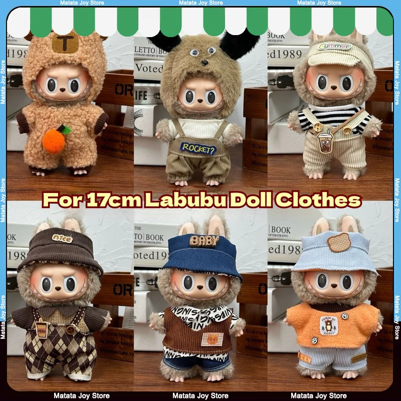Only Clothes For Labubu 17cm Doll Clothes Cute Overalls Trendy Fashionable Set Brown Series Soft Fabric Sports Style Puppy Suit
Only Clothes For Labubu 17cm Doll Clothes Cute Overalls Trendy Fashionable Set Brown Series Soft Fabric Sports Style Puppy Suit