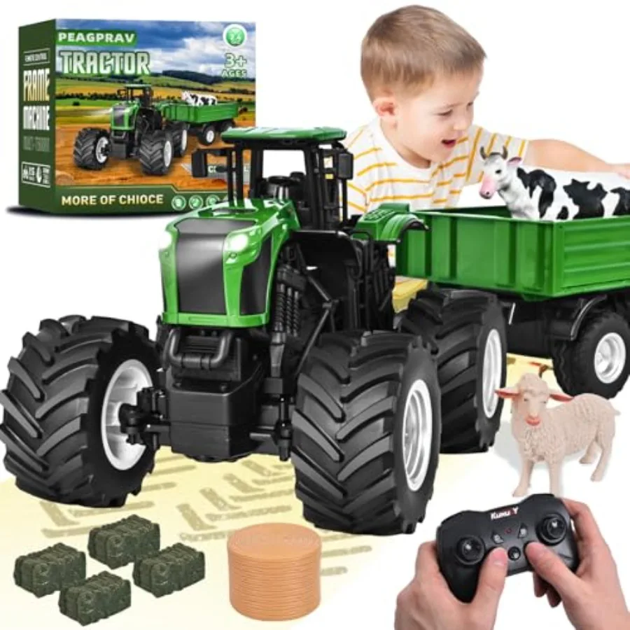 Remote Control Tractor Toy with RC Trailer - 23.6 Inches, 1/16 Scale, ABS Plastic, Red Yellow, 2.4GHz Stable Signal, Ideal for
Remote Control Tractor Toy with RC Trailer - 23.6 Inches, 1/16 Scale, ABS Plastic, Red Yellow, 2.4GHz Stable Signal, Ideal for
