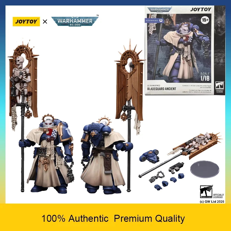 JOYTOY Warhammer 40K Ultramarines Bladeguard Ancient with Sacred Skeleton Banner 1/18 Action Figure Collectible Model Toys
JOYTOY Warhammer 40K Ultramarines Bladeguard Ancient with Sacred Skeleton Banner 1/18 Action Figure Collectible Model Toys