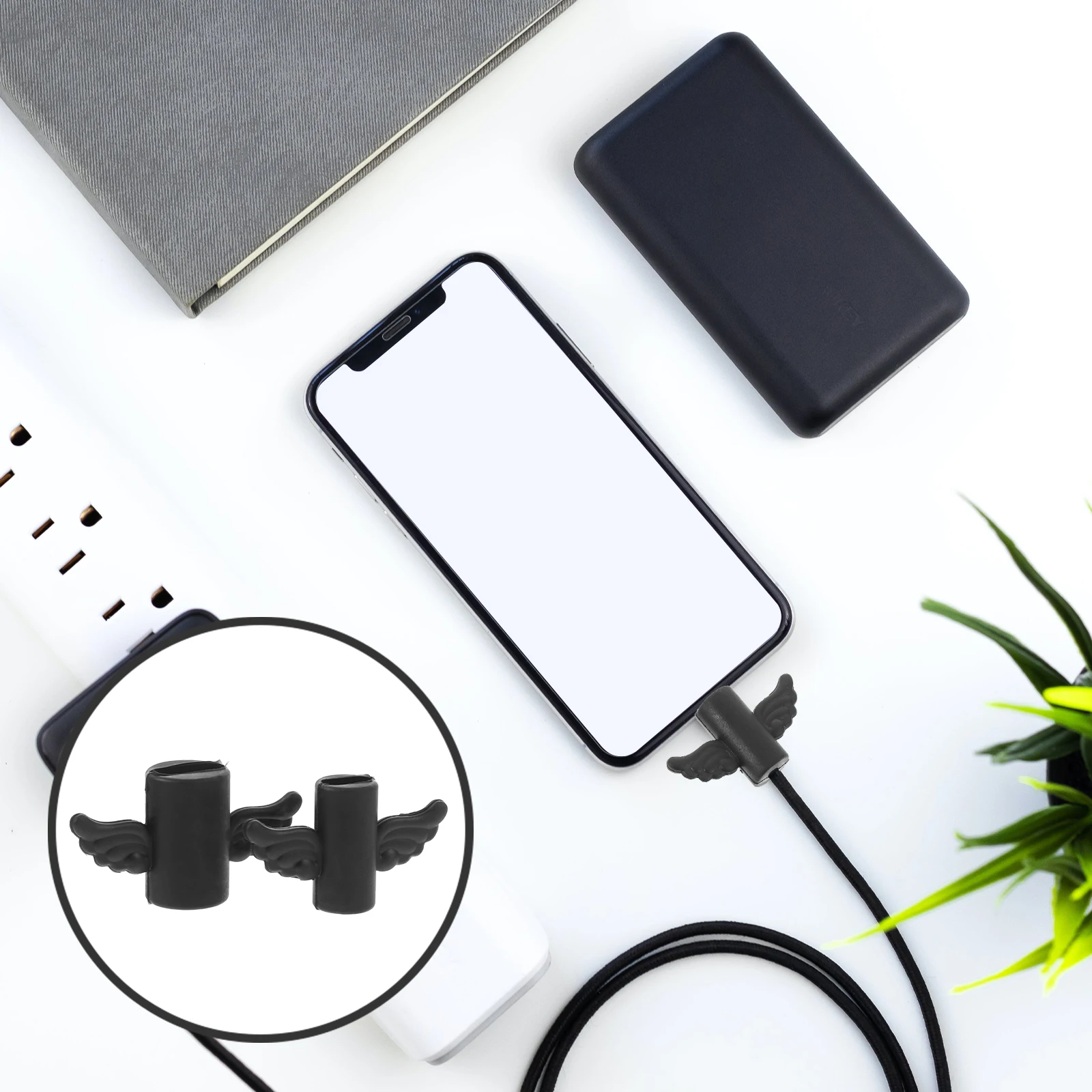 2pcs Data Cable Protective Sleeve Usb Wire Saver Black Durable Wing Design Anti Break Cable Protector Daily Use
2pcs Data Cable Protective Sleeve Usb Wire Saver Black Durable Wing Design Anti Break Cable Protector Daily Use
