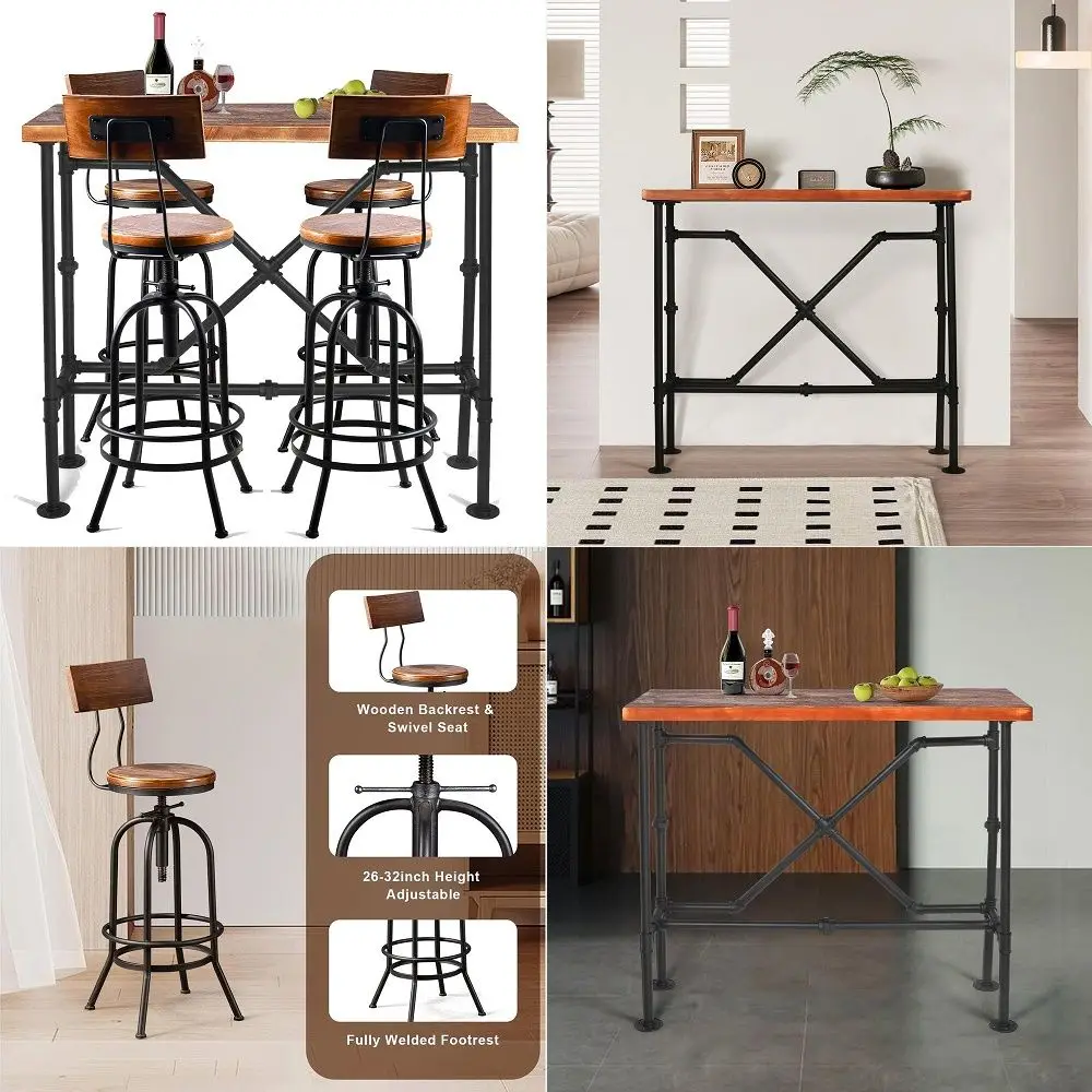 5Piece Table amp Chairs Set for Home Office Cafe Pub Bar Party Bistro, Rectangular Dining Table for 24, Four Swivel Adjustable
5Piece Table amp Chairs Set for Home Office Cafe Pub Bar Party Bistro, Rectangular Dining Table for 24, Four Swivel Adjustable