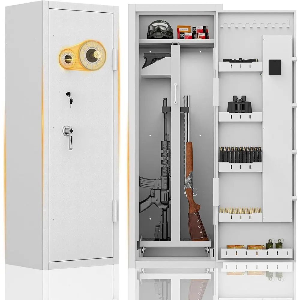 Biometric Safe - Large Capacity Rifle and Pistol Safe with Fingerprint Lock, Removable Shelves (White)
Biometric Safe - Large Capacity Rifle and Pistol Safe with Fingerprint Lock, Removable Shelves (White)