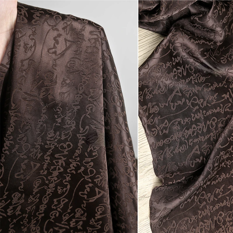 Calligraphers Brown Satin Jacquard Fabric Printed and Dyed Chinese Style Shirts Cardigans Clothing Designers Fabrics
Calligraphers Brown Satin Jacquard Fabric Printed and Dyed Chinese Style Shirts Cardigans Clothing Designers Fabrics