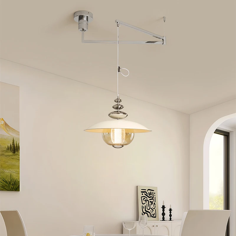Vintage Cream-Style Restaurant Swing Arm Pendant Light with Adjustable Height and Positioning French Saucer-Style Table Lamps
Vintage Cream-Style Restaurant Swing Arm Pendant Light with Adjustable Height and Positioning French Saucer-Style Table Lamps