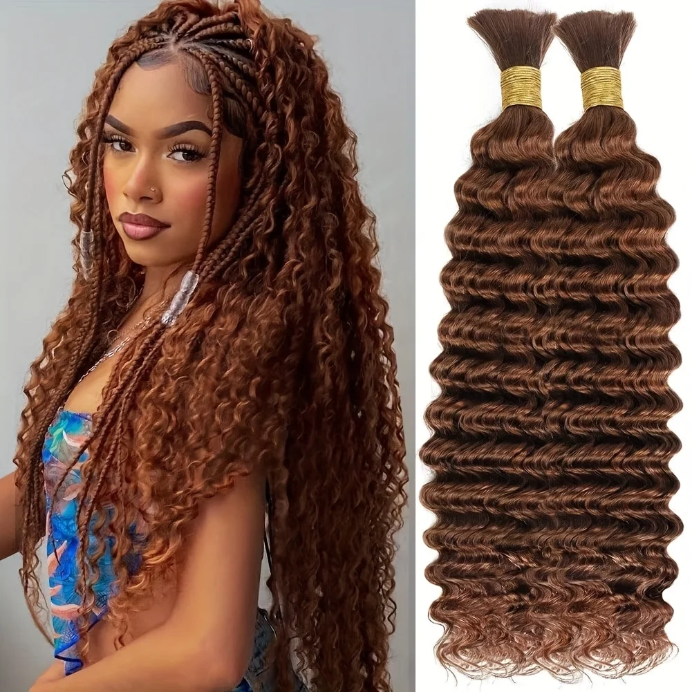 2 Bundles/Pack Bulk Brown Brazilian Human Hair for Boho Braids - 12A Grade Deep Wave 28 Inch Natural Color Hair wigs For Women
2 Bundles/Pack Bulk Brown Brazilian Human Hair for Boho Braids - 12A Grade Deep Wave 28 Inch Natural Color Hair wigs For Women