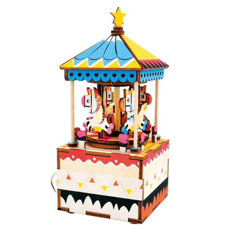 Kids Educational Toys DIY Merry-go-round 3D Wooden Puzzle Game Assembly Rotatable Music Box Toy Child Christmas Birthday Gifts
Kids Educational Toys DIY Merry-go-round 3D Wooden Puzzle Game Assembly Rotatable Music Box Toy Child Christmas Birthday Gifts