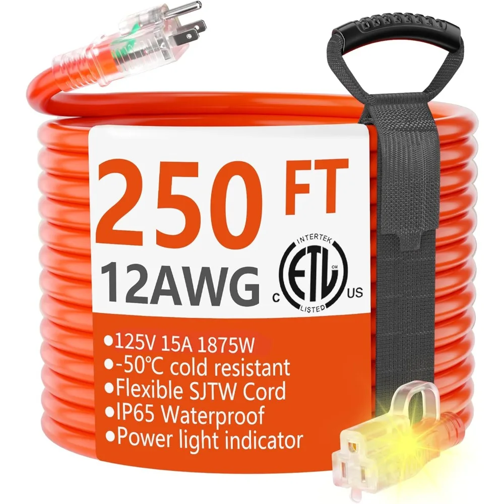 Outdoor Extension Cord Waterproof Gauge Heavy Duty with Lighted end, Flexible Cold-Resistant 3 Prong Electric Cord Outside
Outdoor Extension Cord Waterproof Gauge Heavy Duty with Lighted end, Flexible Cold-Resistant 3 Prong Electric Cord Outside