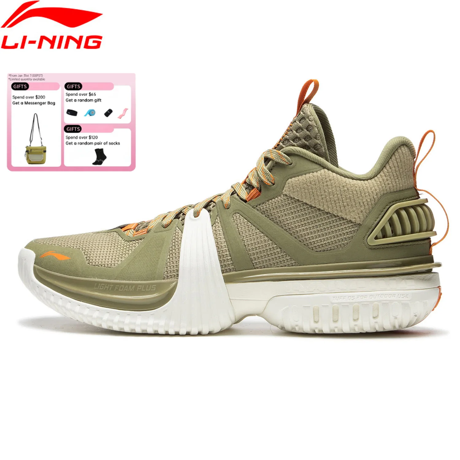 Мужские баскетбольные кроссовки Li-Ning BAD5 STORM 2024 WNTR для улицы с амортизацией LIGHT FOAM PLUS и технологией TUFF OS, износостойкие кроссовки LiNing ABFU051
Мужские баскетбольные кроссовки Li-Ning BAD5 STORM 2024 WNTR для улицы с амортизацией LIGHT FOAM PLUS и технологией TUFF OS, износостойкие кроссовки LiNing ABFU051