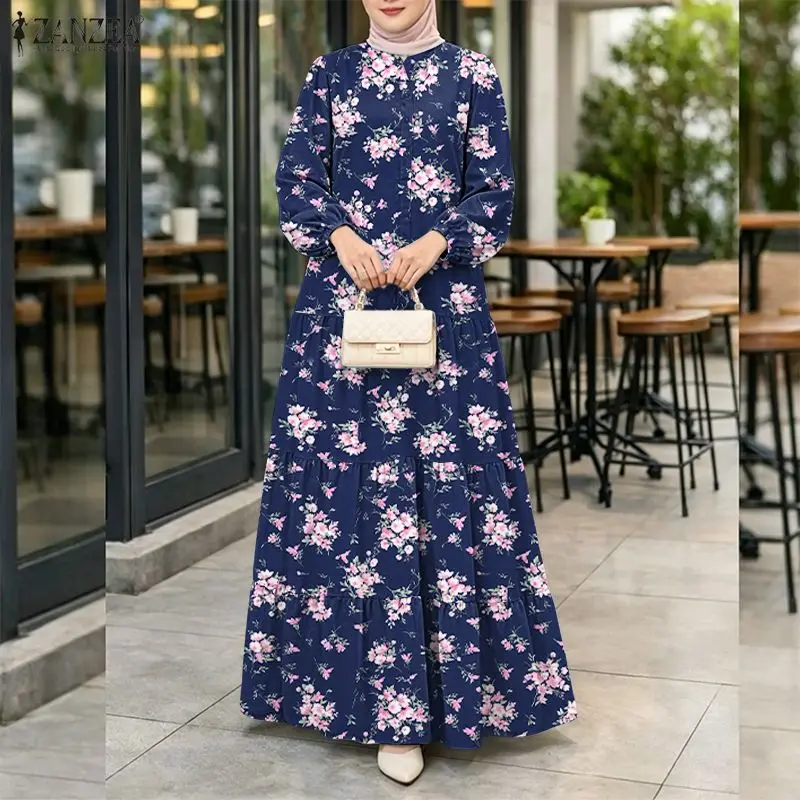 ZANZEA Bohemain Muslim Abaya Dress Women Long Sleeve Floral Printed Maxi Dresses IsIamic Robe Casual Loose Sundress Vestidos
ZANZEA Bohemain Muslim Abaya Dress Women Long Sleeve Floral Printed Maxi Dresses IsIamic Robe Casual Loose Sundress Vestidos