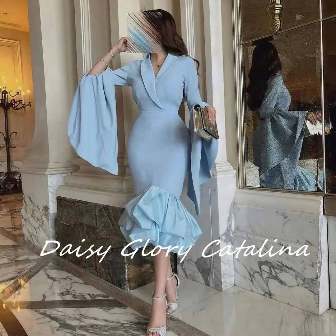 V Neck Long Sleeves Prom Dresses Chiffon Evening Dresses Tea Length Satin Saudi Arabia Women's Formal Wedding Party Dress V Neck
V Neck Long Sleeves Prom Dresses Chiffon Evening Dresses Tea Length Satin Saudi Arabia Women's Formal Wedding Party Dress V Neck
