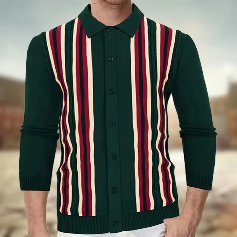 Europe and The United States Men's Spring High-grade Thin Knitwear New Business Leisure Long Sleeve Striped Quality Polo Shirt
Europe and The United States Men's Spring High-grade Thin Knitwear New Business Leisure Long Sleeve Striped Quality Polo Shirt